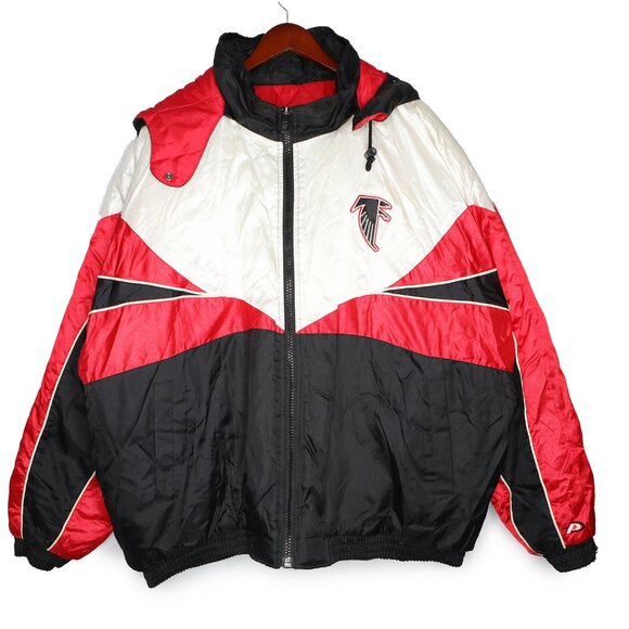 VINTAGE Pro Player NFL Atlanta Falcons Puffer Jacket Starter Parka Bomber Coat - Picture 2 of 16